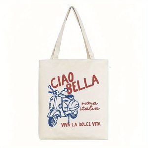 Bolsa de Tela con Estampado de Ciao <span class=keywords><strong>Bella</strong></span> <span class=keywords><strong>Roma</strong></span> Italia, Ideal para Uso Diario, Compras, Escuela y Viajes - Product Image 1