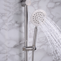 Robinet de douche mural en satin 304 SUS à levier unique avec douchette et barre coulissante – Prix abordable