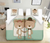 Housse de couette en microfibre à impression numérique séparée, motif Mr & Mrs, ensemble de draps, ensemble de literie pour la Saint-Valentin
