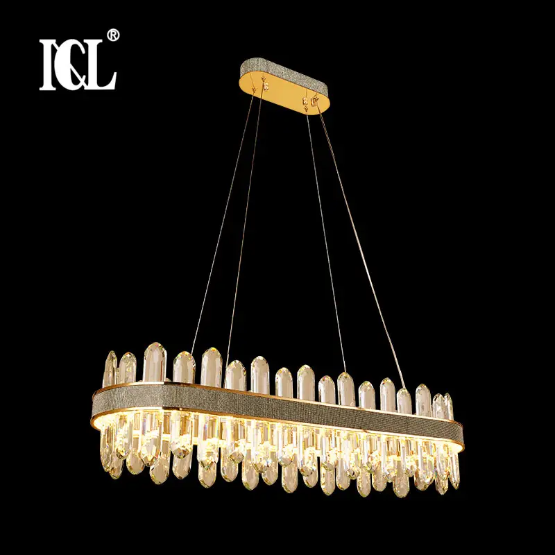 High Power Agate Warm White 60w Living Room Lobby Hotel Pendant Lamp Golden Iron Crystal Chandelier