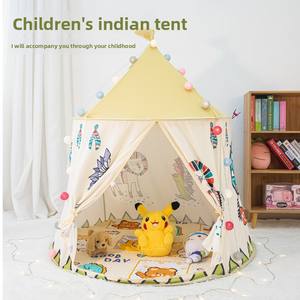 เต็นท์เด็กอินเดีย ป้องกันสิ่งแวดล้อมภายในอาคาร สำหรับเด็กหญิง เด็กชาย แบบพกพา ใช้ได้ทั้งใน<span class=keywords><strong>บ้าน</strong></span>และนอก<span class=keywords><strong>บ้าน</strong></span> รูปทรงปราสาท <span class=keywords><strong>บ้าน</strong></span>หลังเล็ก พับเก็บได้ ของเล่นบ้านเด็ก - Product Image 1