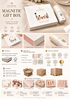 Boîtes cadeaux rigides magnétiques de luxe en papier recyclé, personnalisées et gaufrées, avec doublure en mousse pour crème pour le visage, cosmétiques, bijoux, emballage