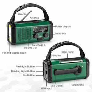 XSY-330 xách tay năng lượng mặt trời Hand Crank Máy phát điện đài phát thanh khẩn cấp với noaa thời tiết cảnh báo & tay Dynamo đài phát thanh đèn pin - Product Image 4
