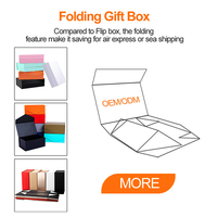 Cajas de regalo plegables con cierre magnético impresas personalizadas al por mayor, cartón rígido con forro de esponja, embalaje de papel en relieve