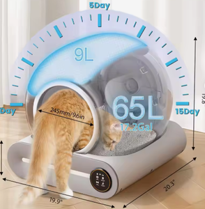 กระบะทรายแมวอัจฉริยะทรงกลม 65 ลิตร ทำความสะอาดอัตโนมัติ พร้อมเซ็นเซอร์แรงโน้มถ่วง สำหรับแมว ผลิตจากพลาสติก - Product Image 4