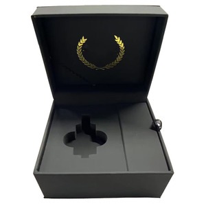 Luxury <b>Black</b> PU Leather Perfume Bottle Gift <b>Box</b>, Custom Logo Magnetic Perfume Packaging <b>Box</b> with Foam Insert - Product Image 2