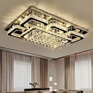 Luces de techo de cristal de decoración de lujo para interiores modernas LED para el hogar, sala de estar, Hotel, restaurante, lámpara de techo de cristal rectangular LED - Product Image 3