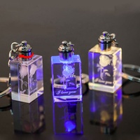 Porte-clés en verre cristal personnalisé réglable, gravure laser 3D du logo de voiture, grande taille, emballage cadeau, vente en gros à prix abordable pour promotion