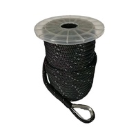 Cordage d'ancre en nylon tressé double (réfléchissant, 3/8" x 100', 1/2" x 150') – Corde d'ancre/bossard de bateau avec œillet de fixation