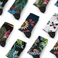 Chaussettes d'été amusantes pour hommes en gros, en Spandex/Polyester tricoté, motif bouteille de liqueur, impression numérique, thème boisson