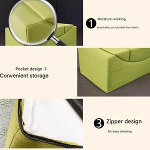 Sofá de Lino Kino Slub con Espuma de Alta Densidad, Duradero, para el Hogar, para Niños, para el Ocio y el Entretenimiento, Desmontable, Plegable, <span class=keywords><strong>sin</strong></span> Estructura, Convertible - Product Image 2