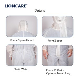 Dùng một lần không dệt màu Overalls SMS loại 5 6 chống tĩnh yếm cho xây dựng và amiăng làm việc - Product Image 4