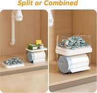 Support 2-en-1 pour sacs poubelles et distributeur de dosettes lave-vaisselle, avec couvercles amovibles, boîte de rangement et organisateur de cuisine