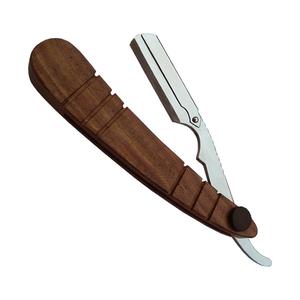 Maquinilla de afeitar de barbero para hombre, mango de madera de alta calidad, con filo recto, venta al por mayor - Product Image 3