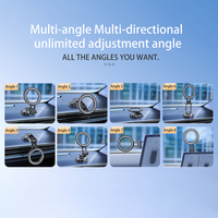 Support de smartphone réglable à 360 ° en alliage d'aluminium Support de montage magnétique pliable pour téléphone de voiture Support de support mobile