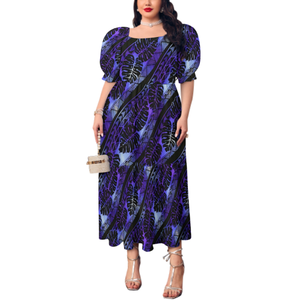 Abito a maniche a bolle per adulti Plus Size da donna 1 MOQ polinesiano samoano con motivo tribale eco-friendly lanterna da <span class=keywords><strong>palazzo</strong></span> - Product Image 5