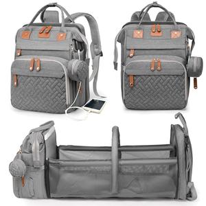 Vente en gros <span class=keywords><strong>de</strong></span> sac à langer pliable fonctionnel Sac à langer fourre-tout imperméable pour maman Sac à langer pour bébé avec port USB Sac à langer - Product Image 6