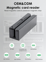 Lecteur de bande magnétique MSR 3 pistes de qualité supérieure 2025, personnalisable, avec interface RS232/USB, compatible avec les cartes CF/XD