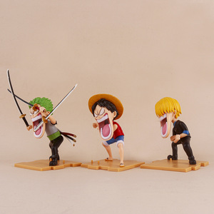Juego de 3 Figuras de <span class=keywords><strong>Manga</strong></span>, Estatuas de Luffy, Zoro y Sanji de One Piece, Versión Q, Divertidas Figuras de Anime de PVC, Muñecos de Juguete - Product Image 5