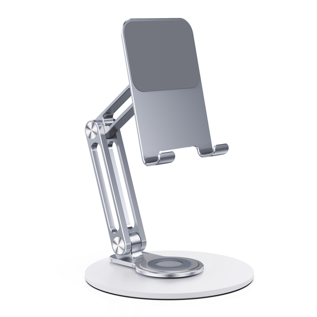 Aluminum Alloy Metal Mobile Stand Home Office Foldable 360 Rotatable Adjustable Height Cell Phone Holder