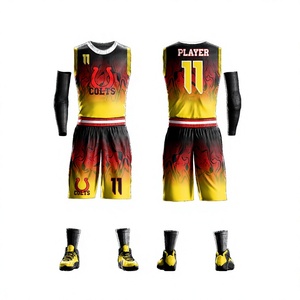 Colts Basketball Uniform Kit Digital <b>Print</b> Moisture Wicking Short Sleeve Hoodie Shorts Pants <b>Backpack</b> Accessories 100% Polyester - Product Image 1