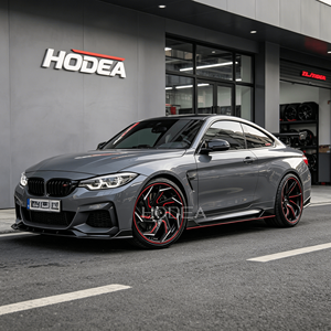 Rines Forjados Monobloque de 18-24 Pulgadas en Negro Brillante con Detalles Rojos, Diseño de Rayos Agresivos para <span class=keywords><strong>BMW</strong></span>/Tesla/Ford - Product Image 5