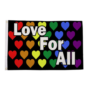 Livraison rapide Polyester Rainbow Gay Pride Love pour tous les drapeaux avec œillets en laiton - Product Image 1