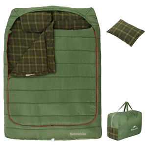 <span class=keywords><strong>Naturehike</strong></span> ถุงนอนสำหรับตั้งแคมป์<span class=keywords><strong>2</strong></span>คน, ถุงนอนสองชั้นพร้อมหมอน<span class=keywords><strong>2</strong></span>ใบสำหรับตั้งแคมป์เดินป่าและผู้ใหญ่ - Product Image 1