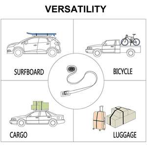 Correa de amarre resistente de 16 pies Premium con hebilla de bloqueo de leva acolchada de goma para portaequipajes de coche y kayak canoa SUP - Product Image 5