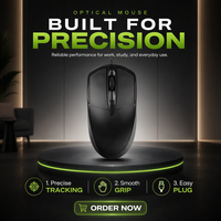 Kemasan Kotak Warna Mouse Gaming Optik Berkabel USB Murah Ergonomis 3-Tombol 1000dpi Stok Hitam Laptop Bisnis Rumah Kantor