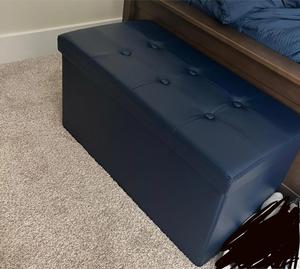 Banco de Exterior de 76*38*38CM con Almacenamiento, Reposapiés de Cuero Sintético, Sofá para Sala de Estar - Product Image 4