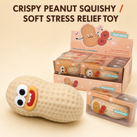 Jouet Squishy Croustillant en Forme de Coque d'Arachide, Jouets Souples Anti-Stress en Forme de Noix, Cadeau pour Soulager le Stress, Lot de 12 Pièces en Boîte de Présentation