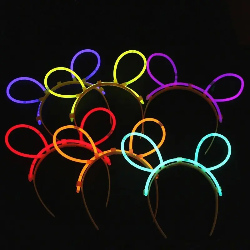 Verjaardagsconcert Kersthen Vrijgezellenfeest Neon Lichtgevende Glow Lights Stok Hoofdband Haarband Hoepel Hoofddeksels Speelgoed
