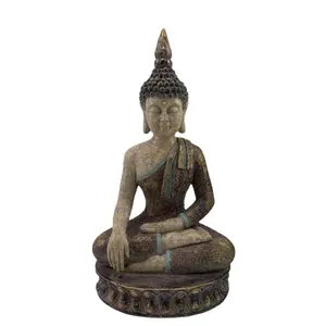 Decorazione da tavolo figura di Buddha in poliresina intagliata a mano