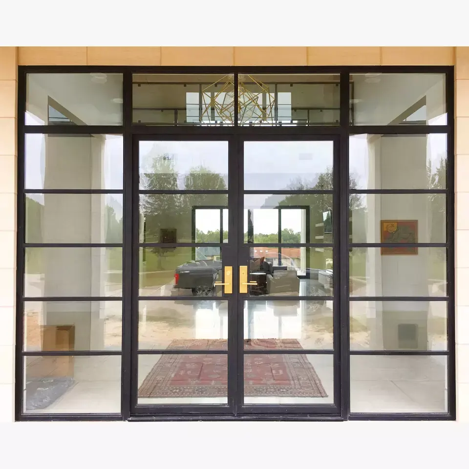फैक्टरी मूल्य स्टील आंतरिक दरवाजा ग्रिल के साथ लोहे का धुरी दरवाजा डिजाइन
