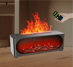 เครื่องเพิ่มความชื้นอโรมาแบบเปลวไฟเครื่องกระจายน้ำมันหอมระเหยเครื่องเพิ่มความชื้นในอากาศเครื่องกระจายน้ำหอมพร้อมไฟ RGB และรีโมทคอนโทรล - Product Image 3