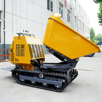 360-Grad-Drehbarer Benzinbetriebener Mini-Raupendumper mit Hydraulikschaufel 594dm Schaufelkapazität 20° Steigfähigkeit