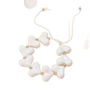 Collana da donna a forma di cuore con perline in acrilico colorato, stile Ins, semplice ed elegante, perfetta per l'anniversario - Collezione estiva di successo - Product Image 5