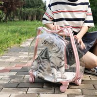 Valise pour animaux de compagnie personnalisée en ABS, entièrement transparente, respirante, type capsule spatiale, sac pour chat, pour l'extérieur, OEM, bagages à main pour les voyages