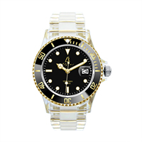 Reloj de Hombre con Correa y Caja Luminosas, Reloj de Moda de 40 mm, Reloj Transparente de Plástico y Aleación, Regalo de Acción de Gracias, Deportivo y Colorido
