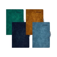 2025-2026 Agenda cousu avec logo personnalisé en cuir PU A5 à couverture rigide Journal avec agenda quotidien en anglais Cahier personnalisé