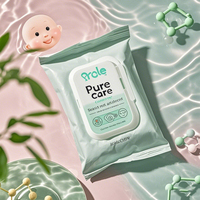 Serviette en papier de petite capacité personnalisée lingettes humides pour enfants sac d'emballage en plastique sac d'étanchéité arrière emballage portable