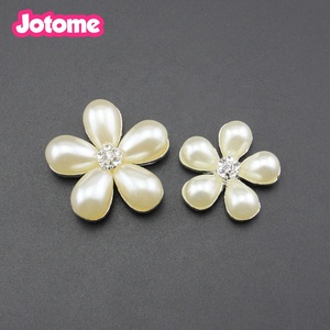 30 mm Perle Fleur Bouton Pression De Luxe Invitation De Mariage Décoration En Alliage De Zinc Métal Placage Techniques - Product Image 5