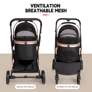 Passeggino <span class=keywords><strong>per</strong></span> animali di lusso 4 ruote carrello <span class=keywords><strong>per</strong></span> cani da viaggio con carrello rimovibile <span class=keywords><strong>per</strong></span> animali piccoli e medi