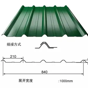 0.1mm-0.6mm Tôle galvanisée pour toiture PPGI Tôle ondulée en forme de T Gi Tôle d'acier ondulée