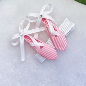 Zapatos de ballet hechos a mano para bebé, lazo de pelo con clip, accesorios para el cabello para niña - Product Image 2