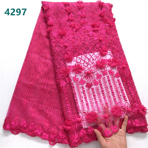 3D Hoa Pháp Tulle <span class=keywords><strong>Net</strong></span> ren vải <span class=keywords><strong>2025</strong></span> mới nhất Phi lưới ren cho phụ nữ Wedding party Dresses may 4297 - Product Image 1