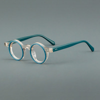 Lunettes de lecture unisexes tendance vintage en acétate à monture intégrale, style japonais rétro, rivets, diamant solide, anti-lumière bleue