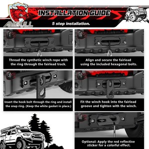 Ambull - Nuovo Supporto in Alluminio per Cavo Verricello con Rullo in Acciaio Nero - Campioni Gratuiti Disponibili - Product Image 6