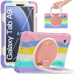 Custodia Girevole a 360 Gradi <span class=keywords><strong>per</strong></span> <span class=keywords><strong>Tablet</strong></span> <span class=keywords><strong>Samsung</strong></span> Galaxy Tab A9 Sm-x110 X115 8.7 Pollici, Robusta in Silicone Antiurto con Maniglia - Product Image 1